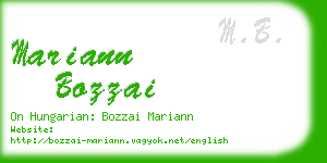 mariann bozzai business card